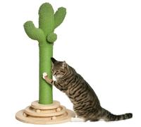 PawHut Poste Rascador para Gatos en Forma de Cactus Pequeño Árbol Rascador para Gatos 32x32x60 cm Verde Verde 32x32x60 cm