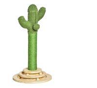 PawHut Poste Rascador para Gatos en Forma de Cactus con Poste de Sisal Felpa Pelota Colgante Base con Juego de Madera Aosom España