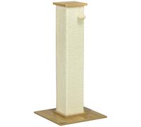 PawHut Poste Rascador para Gatos Rascador para Gatos de 80 cm Árbol para Gatos con Poste de Sisal y Bola Colgante para Interiores 38x38x80 cm Roble