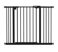 PawHut Puerta para Perros con 2 Extensiones Ancho Ajustable hasta 100 cm y Cierre Automático, Negro Aosom España