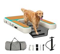 PawHut Rampa de Agua Hinchable para Perros para Piscina, Barcos, Lagos, 151x102 cm, Escalera Flotante para Perros con Superficie Antideslizante de EVA, para Razas Grandes de hasta 100 kg