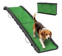 PawHut Rampa para Perros con Césped Artificial Plegable 155 cm Verde