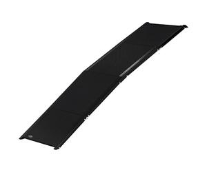 PawHut Rampa para Perros Plegable con Superficie Antideslizante Rampa para Mascotas para Coche de Aluminio con Asa y Gancho Carga 80 kg 158x43,5x2,5 cm Negro