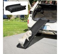PawHut Rampa Plegable para Perros y Gatos con Almohadillas Antideslizantes Escaleras de Mascotas Carga 75 kg para Coche Cama Sofá 155x39x14 cm Negro