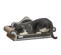 PawHut Rascador Cartón para Gatos en Forma de Sofá 56,5x24x26 cm Marrón