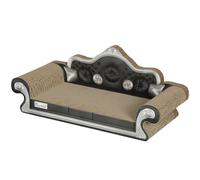 PawHut Rascador Cartón para Gatos en Forma de Sofá con Catnip para Interior 56,5x24x26 cm Marrón