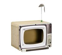 PawHut Rascador de Cartón para Gatos Tablero para Rascar en Forma de Televisor con Ratón de Juguete Centro de Actividades para Mascotas 43x23x32,5 cm Arena