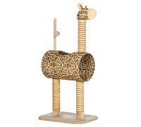 PawHut Rascador para Gatos 101 cm Diseño Jirafa con Cueva Pelota y Postes de Yute hasta 5 kg Aosom España