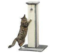PawHut Rascador para Gatos, Columna rascadora de 81 cm, árbol rascador de sisal con Pelota de Juego, rascador para Gatos, para Gatos de hasta 5 kg, Interior, Gris, Crema
