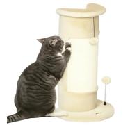 PawHut Rascador para Gatos hasta 5kg 58cm Blanco Crema | Pequeño árbol para gatos con pelota de felpa, cuerda de sisal y rascador