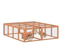PawHut Recinto con conejera 2 Puertas 180,4x150x48 cm Naranja