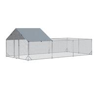 PawHut Recinto gallinero Parque de malla exterior 18 m² - Corral para gallinas perrera aviaria 6 x 3 x 1,95 m - Espacio Cubierto - Acero galvanizado