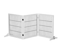 PawHut Rejilla de Barrera para Perros Rejilla Protectora Rejilla para Perros con Patas de Apoyo Rejilla de Escalera Rejilla de Barrera para Perros Rejilla de Puerta para Chimenea y Estufa, Madera de