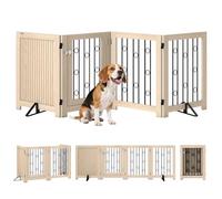 PawHut - Rejilla de protección para perros independiente, HxAn: 70 x 205 cm Rejilla plegable para perros con 2 patas de apoyo, puerta con cerradura, rejilla para mascotas para cocina, chimenea, puerta
