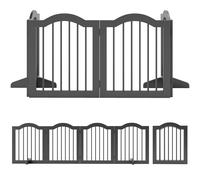 PawHut Rejilla de protección para perros valla independiente con patas, plegable, valla para perros de 4 paneles, 208 x 29,5 x 61 cm, Negro