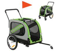 PawHut Remolque de Bicicleta Perro Verde