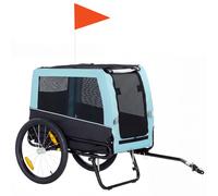 PawHut Remolque para Bicicleta para Perros hasta 20 kg, 143x70x90 cm, Azul Claro Aosom España