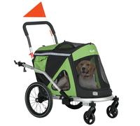 PawHut Remolque para perros, Remolque de Bicicleta, con Reflectores, 1 Bandera, con correa de seguridad 150x68x95 cm Aosom España