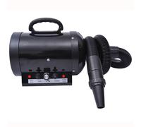 PawHut Secador de Pelo para Perros 2800W con Temperatura y Velocidad del Viento Ajustable 3 Boquillas 40x16x20 cm Negro Aosom España