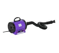 PawHut Secador de Pelo para Perros 2800W Soplador de Agua para Mascotas con Temperatura y Velocidad del Viento Ajustable 3 Boquillas Tubo Flexible 2,1 m y Asa Portátil 40x16x20 cm Negro y Púrpura