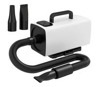 PawHut Secador para Perros de 2200W con Pantalla Digital Velocidad y Temperatura Ajustables 3 Boquillas Blanco