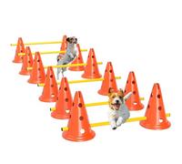 PawHut Set Agilidad Perros 6 Piezas Equipo 12 Conos Naranja
