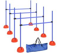PawHut Set Agility para perros de 4 piezas con 4 vallas y bolsa de transporte para entrenamiento de salto, Azul Aosom España