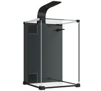 PawHut Set de acuario completo 36 L Nano con iluminación LED, sistema de filtrado, bomba y circulación 30 x 30 x 45,5 cm Negro Aosom España