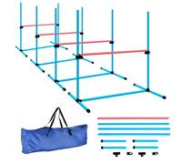 PawHut Set de agility para perros 4 piezas ajustable Equipo de agility con 4 vallas Bolsa de transporte 99 x 65 x 94 cm Azul claro