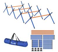 PawHut Set de Agility para perros, equipo Agility de 4 piezas con vallas, bolsa de transporte, set de entrenamiento ajustable para perros pequeños Aosom España
