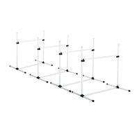 PawHut Set de Entrenamiento de Agilidad para Mascotas 4 Piezas Obstáculos Vallas de Salto Altura Ajustable y Bolsa 95x65x95cm Blanco Aosom España