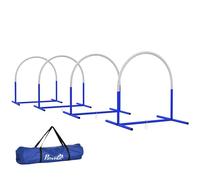 PawHut Set de Entrenamiento de Agilidad para Perros 4 Piezas Blanco y Azul