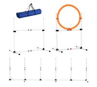 PawHut Set de Entrenamiento de Agilidad para Perros con Bolsa de Transporte Incluida 71x67x95 cm Blanco y Naranja