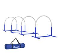 PawHut Set de Entrenamiento de Agilidad para Perros de 4 Piezas con Bolsa de Transporte para Entrenamiento Suave Blanco y Azul Azul y Blanco 88x64x95 cm