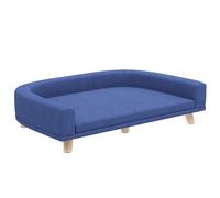 PawHut Sofá para perro grande, cama elevada con cojín lavable, armazón de madera, tejido de poliéster, 98 x 67 x 25 cm, azul Aosom España