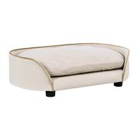 PawHut Sofá para perro, sofá para mascotas con cojín extraíble y funda lavable 66 x 43 x 19,5 cm beige