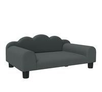PawHut Sofá para perro, sofá para mascotas con respaldo y reposabrazos, transpirable, 66 x 42 x 28,5 cm, gris oscuro