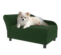 PawHut - Sofá para perro y gato con baúl de almacenamiento, estilo moderno, cojín de asiento extraíble, gran comodidad, 76 x 45 x 43 cm, color verde