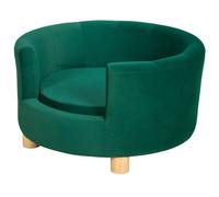 PawHut Sofá para Perros Cama para Mascotas, Funda Lavable, Sofá para Gatos con Respaldo y Patas de Madera, Sofá para Perros Pequeños de hasta 4,5 kg, Verde