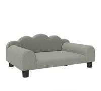 PawHut Sofá para Perros con Brazos de Apoyo en Madera y Tela de Rizo Francés 66x42x28,5 cm Gris Aosom España