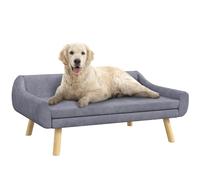 PawHut Sofá para Perros Grandes con Respaldo Gris 102x58.5x42.5 cm