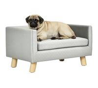 PawHut Sofá para Perros Pequeños Cama Elevada 64x45x36 cm Gris Oscuro