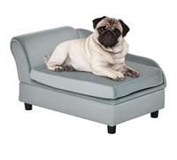 PawHut Sofá para Perros Pequeños con Almacenaje 76x45x43 cm Gris Claro