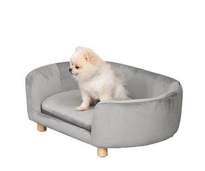 PawHut Sofá para Perros Pequeños con Funda Lavable 86x55x33 cm Gris Claro