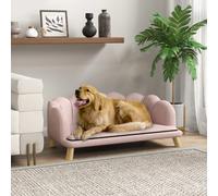 PawHut Sofá para perros Sofá para perros, sofá para mascotas con respaldo y patas de madera, color rosa Color de rosa