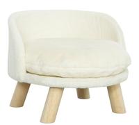 PawHut Sofá Perro cojín Mini 40.5x40.5x33cm Crema Blanco