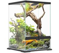 PawHut Terrario de cristal para reptiles, vivero de 40 l para lagartos, ranas, serpientes, tortugas, tortugas, con ventilación, 30 x 30 x 45 cm