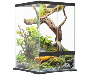 PawHut Terrario de cristal para reptiles, vivero de 40 l para lagartos, ranas, serpientes, tortugas, tortugas, con ventilación, 30 x 30 x 45 cm