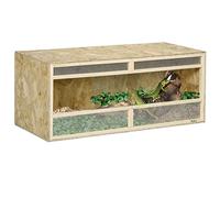 PawHut - Terrario de Madera OSB para Reptiles con Puerta corredera de Cristal, 120 x 50 x 50 cm
