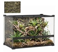 PawHut Terrario de Vidrio para Reptiles 50x30x35 cm Negro